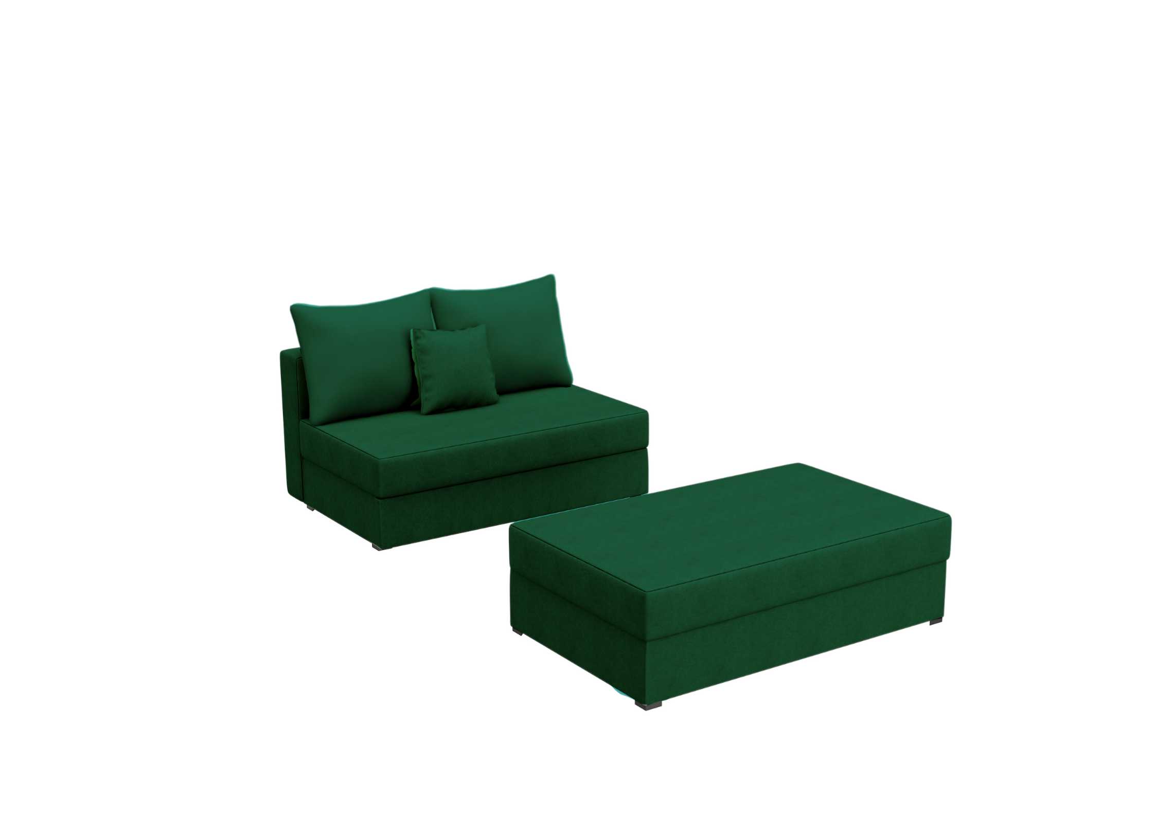 Mała zielona sofa rozkładana
